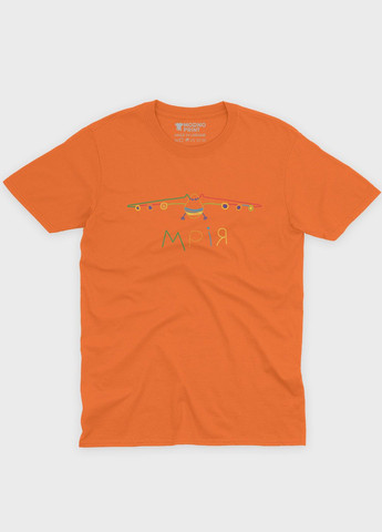 Оранжевая демисезонная футболка для мальчика с патриотическим принтом мрия (ts001-3-ora-005-1-081-b) Modno