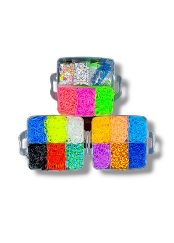 Великий 3-ярусний набір гумок для плетіння браслетів Fashion Euro 10000 LOOM BANDS (301593696)