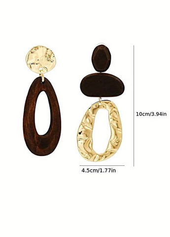 Сережки біжутерія Великі асиметричні No Brand (342116494)