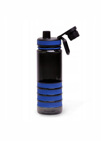 Спортивная бутылка для воды 750 мл из пластика (тритан) черно-синяя 2302 Kamille (282720701)