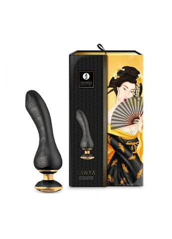 Вибратор Sanya с ручкой на подсветке, черный, 18.5 см х 3.8 см Shunga (289783277)