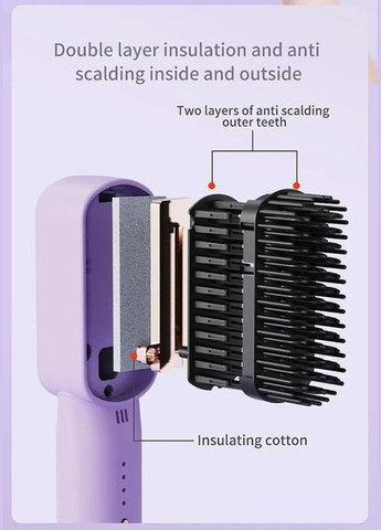 Бездротовий акумуляторний гребінець - випрямляч для волосся No Brand (348118998)