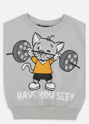 First Kids свитшот для мальчика цвет серый цб-00258999 серый трикотаж