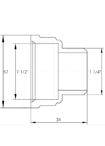 Перехідник редукційний 1 1/2″х1 1/4″ВЗ нікельований А0618А(нк) VA (336384046)