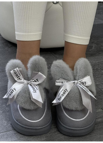 Капці кімнатні жіночі сірі No Brand Капці жіночі (367020332)