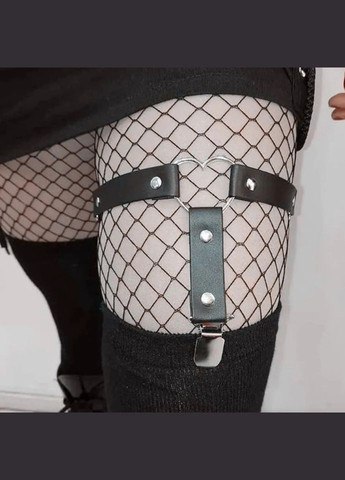 Підтяжки для панчіх з штучної шкіри 1 пара Чорні A.G. (357436216)