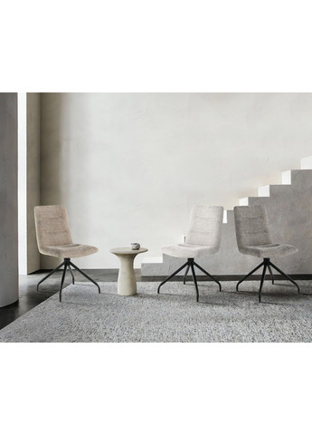 Стілець кухонний DAMIR з поворотним механізмом на 180° Чорний каркас/Світло-сірий тканина Intarsio (372178906)