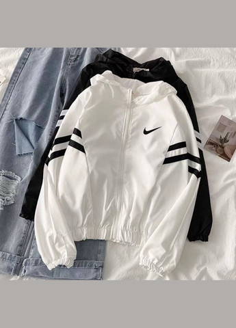 Демисезонная белая ветровка "Nike" из плащёвки в универсальном размере 42-46, повседневная ветровка в стиле oversize 071-1 No Brand (299777667}