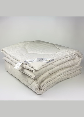 Одеяло из овечьей шерсти зимнее двуспальное 172х205 в жаккардовом дамаске (1722055) Iglen (282313144)