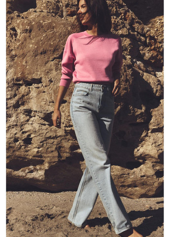 Рожевий однотонний светр із змішаної вовни та альпака Zara