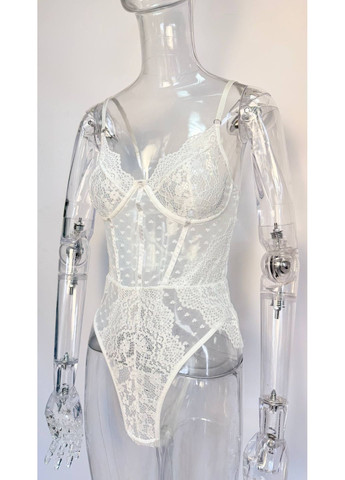 Боди женский ажурный кружево в сердечки соблазнительный с тонкими брителями черный No Brand Maya (324235177)