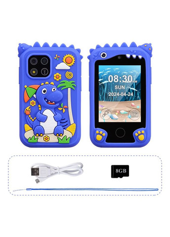 Мобильный телефон детский Дино 8 Гб сенсорный с играми и камерой Синий (569) No Brand (338222861)