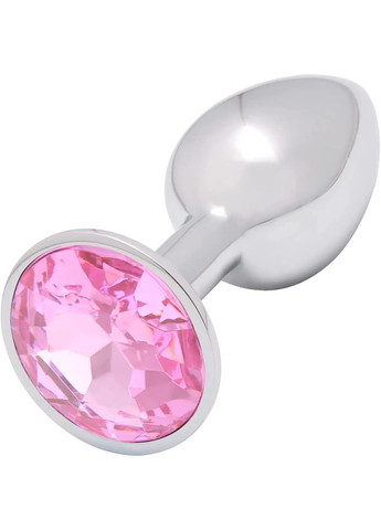 Металлическая анальная пробка с розовым кристаллом ( размер L) We Love (284278190)