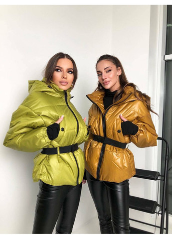 Оливковая демисезонная женская демисезонная куртка с карманами на кнопках (mil336) milirud