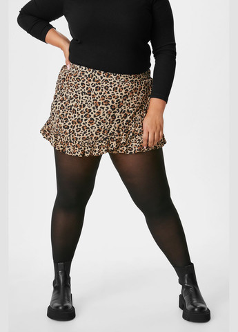 Разноцветная кэжуал однотонная юбка-шорты из вискозы C&A