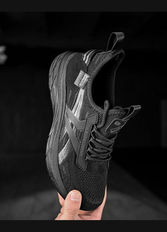 Черные летние стильные мужские кроссовки сетка черные Freedom