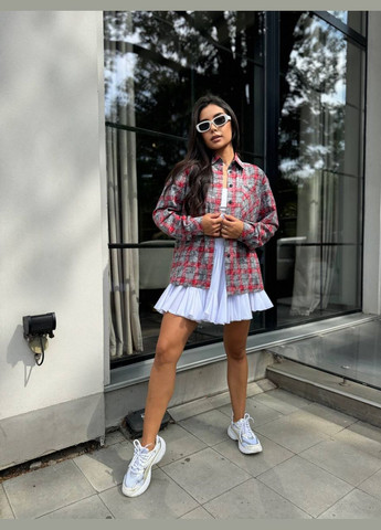 Красная повседневный рубашка в клетку Україна с длинным рукавом