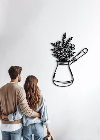 Сучасна картина на кухню, декоративне панно з дерева "Кава в турці", оригінальний подарунок 35х25 см Woodyard (292013660)