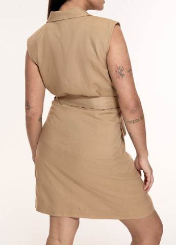 Бежева ділова сукня H&M однотонна