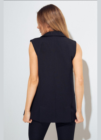 Жилет удлиненный классический женский свободного кроя черный itelle пряма (322157503)