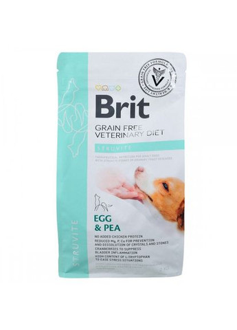Сухой корм GF VetDiet Dog Struvite для собак, при мочекаменной болезни, с яйцом, индейкой, горохом и гречкой, 2 кг Brit (322874745)