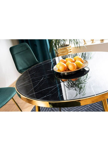 Стіл CALVIN чорний ефект мармуру / золото Діаметр 100 CALVINMAZL100 Signal (372178122)