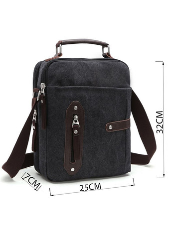 Сумка вертикальная текстильная 20079 Черная Vintage (329147526)