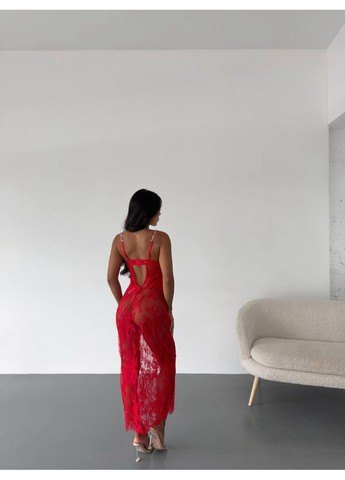 Пеньюар червоний з мереживом Vital-Textile 094/27 (361853757)