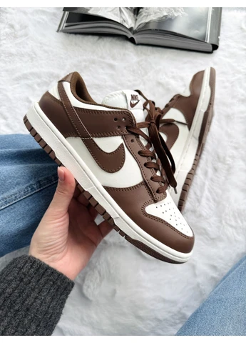 Білі кросівки чоловічі nike sb dunk low brown/white найк сб данк білі демісезон No Brand