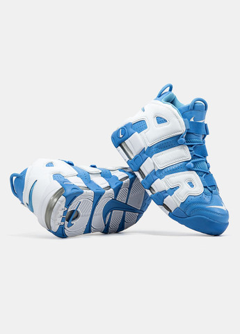 Синій Осінні кросівки чоловічі nike air more uptempo blue white | найк аір море аптемпо сині No Brand