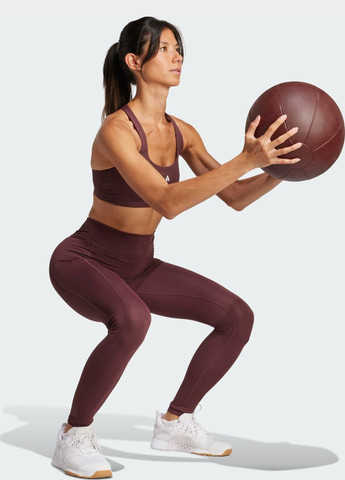 Бордовые демисезонные леггинсы optime full-length adidas