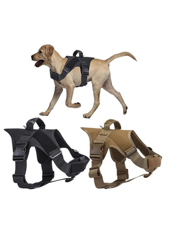 Шлейка для собак K9, тактический жилет с ручкой, Черный L (60-75 см) Patrol (308862956)