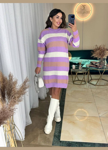 Фиолетовое женское платье прямого кроя цвет сирень р.44/50 452017 New Trend