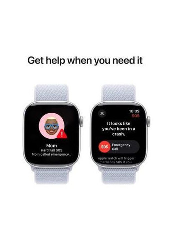 Смарт-годинник GPS 46mm Silver Aluminum Case w. Blue Cloud Sport Loop (MWWN3) Apple Watch Series 10 (318326281)