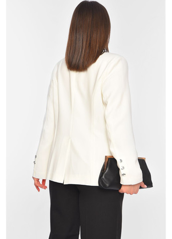 Піджак жіночий однотонний білого кольору Let's Shop (363255608)