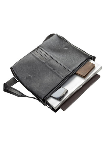 Сумка мужская 11106 кожаная Черная Shvigel (298566547)