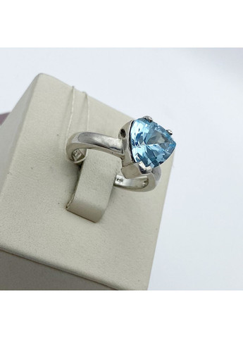 Кольцо серебряное с голубым топазом 17,5 5,3 г No Brand (370142716)