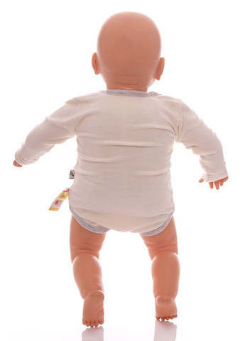 Боди с длинным рукавом для девочки Цветочек велюр белое MiniPapi 62 см (26691) BABYKROHA (297199414)