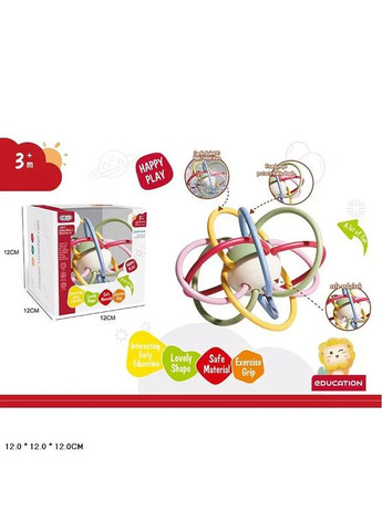 Іграшка брязкальце прорізувач м'які силіконові частини коробка 12*12*12см No Brand (362433634)