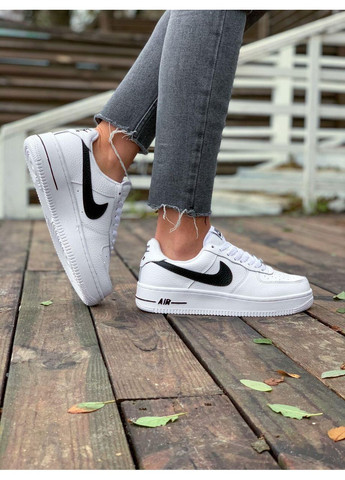 КРОСІВКИ ЖІНОЧІ NIKE AIR FORCE LOW WINTER WHITE «BLACK LOGO» НАЙК АІР ФОРС 1 ПРЕМІУМ No Brand чорні зими (367167070)