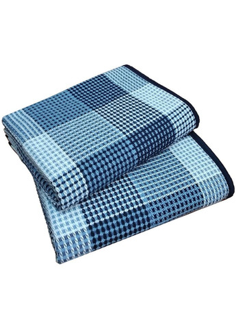 Покрывало BOB бело-серо-голубое-св.синее 170*210 двуспальное Vladi (288046126)