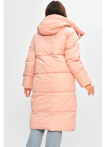 Розовая зимняя куртка женская удлиненная зима светло-розового цвета Let's Shop