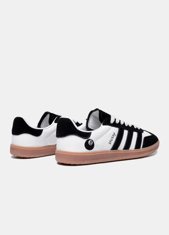 Кроссовки Adidas White Black No Brand Samba x Stussy чёрно-белые демисезоны (325701117)