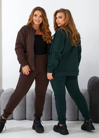 Костюм жіночий спортивний на флісі бомбер та штани No Brand (301581210)