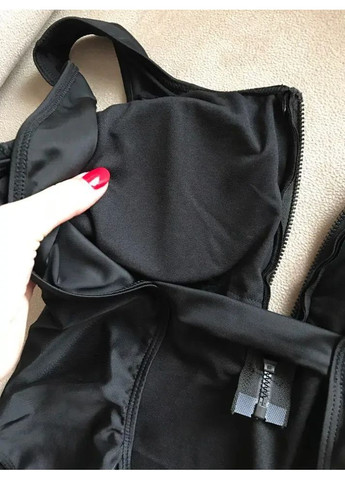 Черный летний черный слитный купальник с пушапом на змейке. слитный купальник из качественного быстросохнущего эластана черного цвета. China