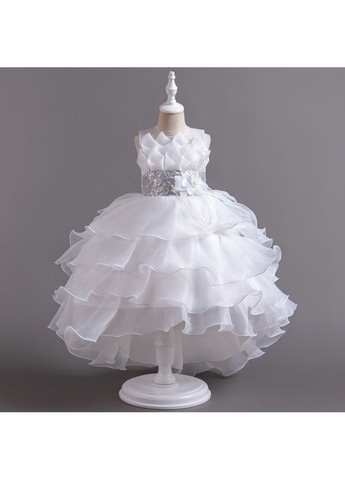 Біла дитяча ошатна сукня з паєтками та пишною спідницею, біла аврора No Brand (372971654)