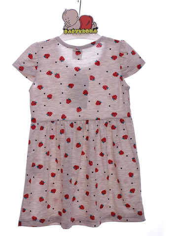 Бежева сукня трикотажна для дівчинки ferix в полуничку бежева 92 см (44870) BABYKROHA (323470244)