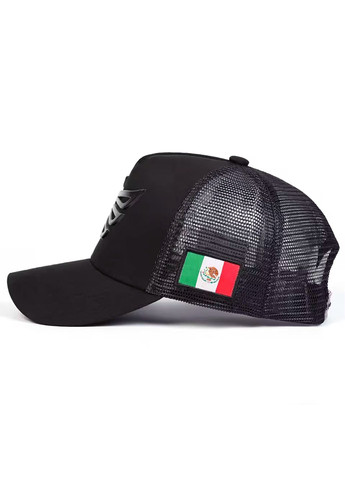 Кепка Тракер логотип Беркут (Мексика, Mexico, Мехіко, прапор, герб) з сіточкою Чорний, Унісекс WUKE One size No Brand (334674051)