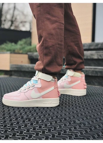 Рожеві літні кросівки nike air force 1 high utility pink найк аір форс 1 рожеві No Brand