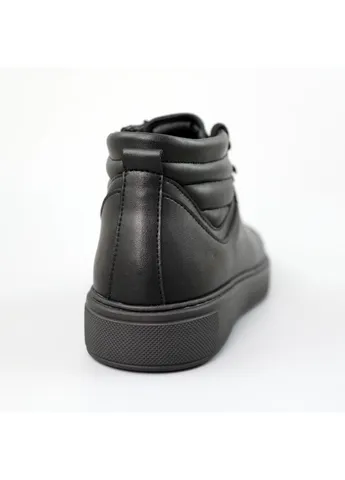 Черные кеды мужские кожаные черные seli No Brand